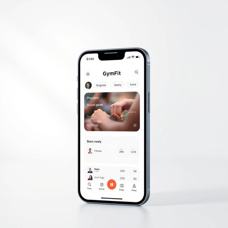 Captura de pantalla de la aplicación móvil para 'GymFit'