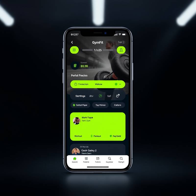 Captura de pantalla de la aplicación móvil para 'GymFit', mostrando la interfaz de seguimiento de entrenamiento.