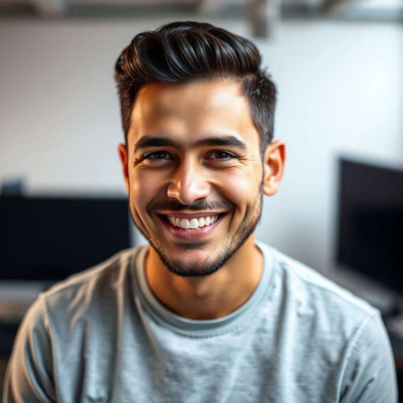Foto de Carlos Martínez, Diseñador UX/UI, posando con una sonrisa relajada.