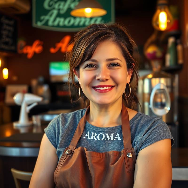 Foto de María García, dueña de 'Café Aroma'