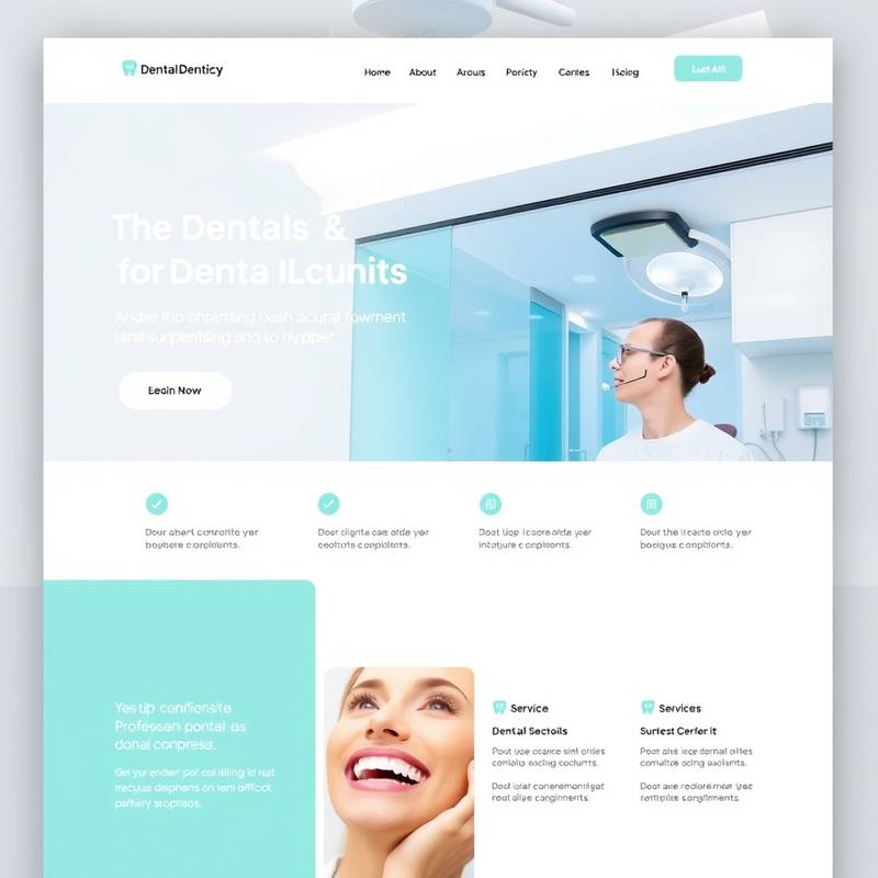 Sitio web para 'Clínica Dental Sonrisas', con un diseño limpio y moderno, resaltando los servicios ofrecidos y la información de contacto.